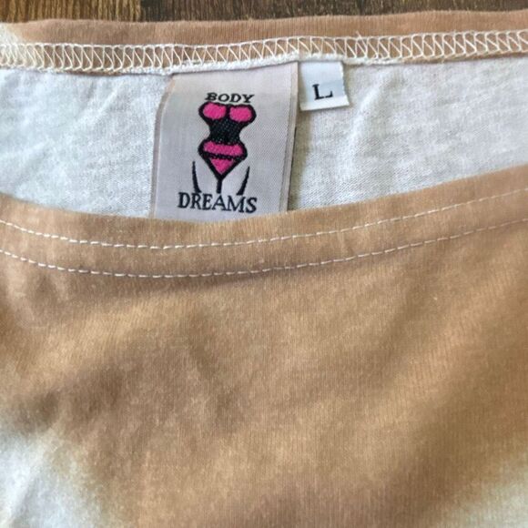 VINTAGE Body Dreams t-shirt swimsuit bathing suit cover up funny bikini shirt Sz - Picture 5 of 10